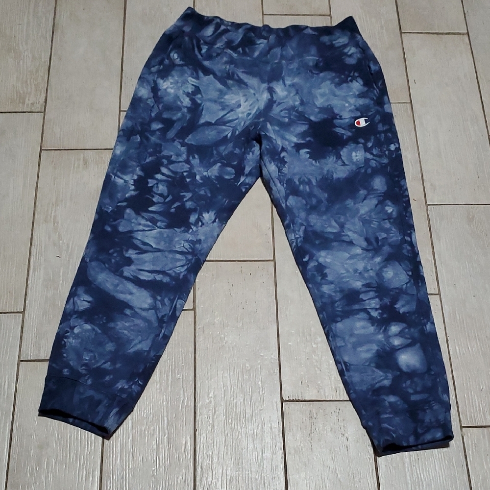 Champion Sweatpants Women's XL Blue Tie Dye